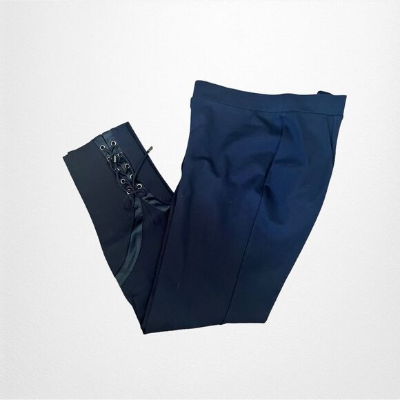 NWOT Haute Hippie Tribe Ponte Pant Satin Insert with Lace Up Detail, Size Small - Picture 1 of 7